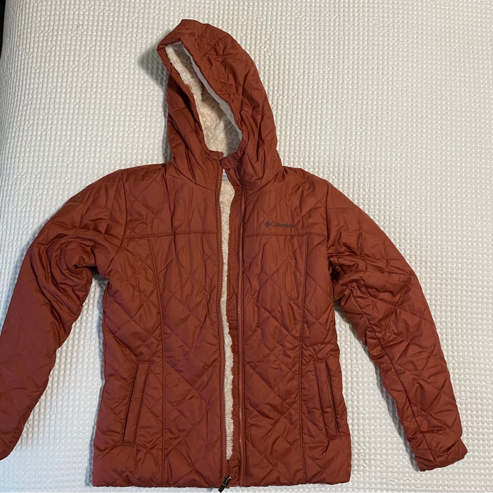 Dusty Pink Columbia Zip Jacket Lined with Faux Fur